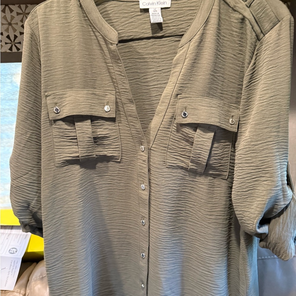 Calvin Klein Khaki Button-Up Shirt